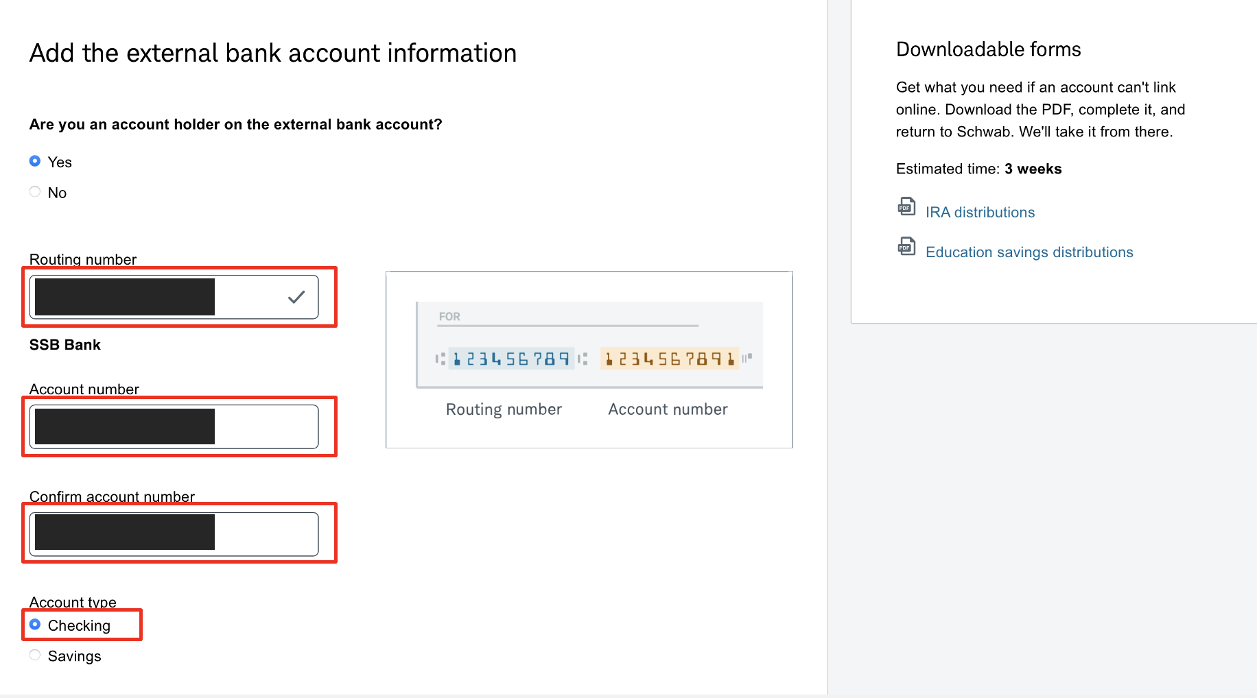 Enter Fluidkey account details